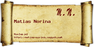 Matias Norina névjegykártya